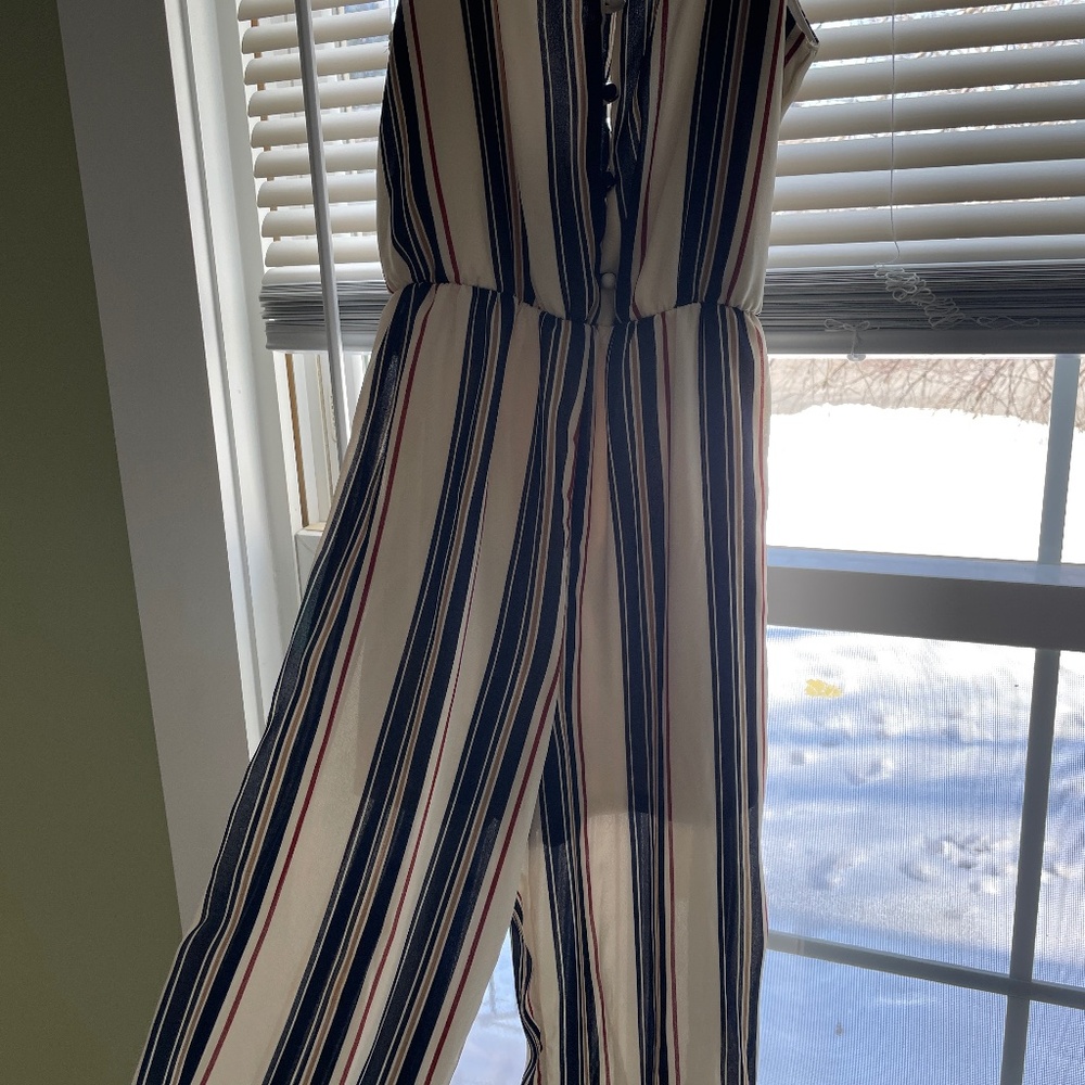 Stripped long jumpsuit